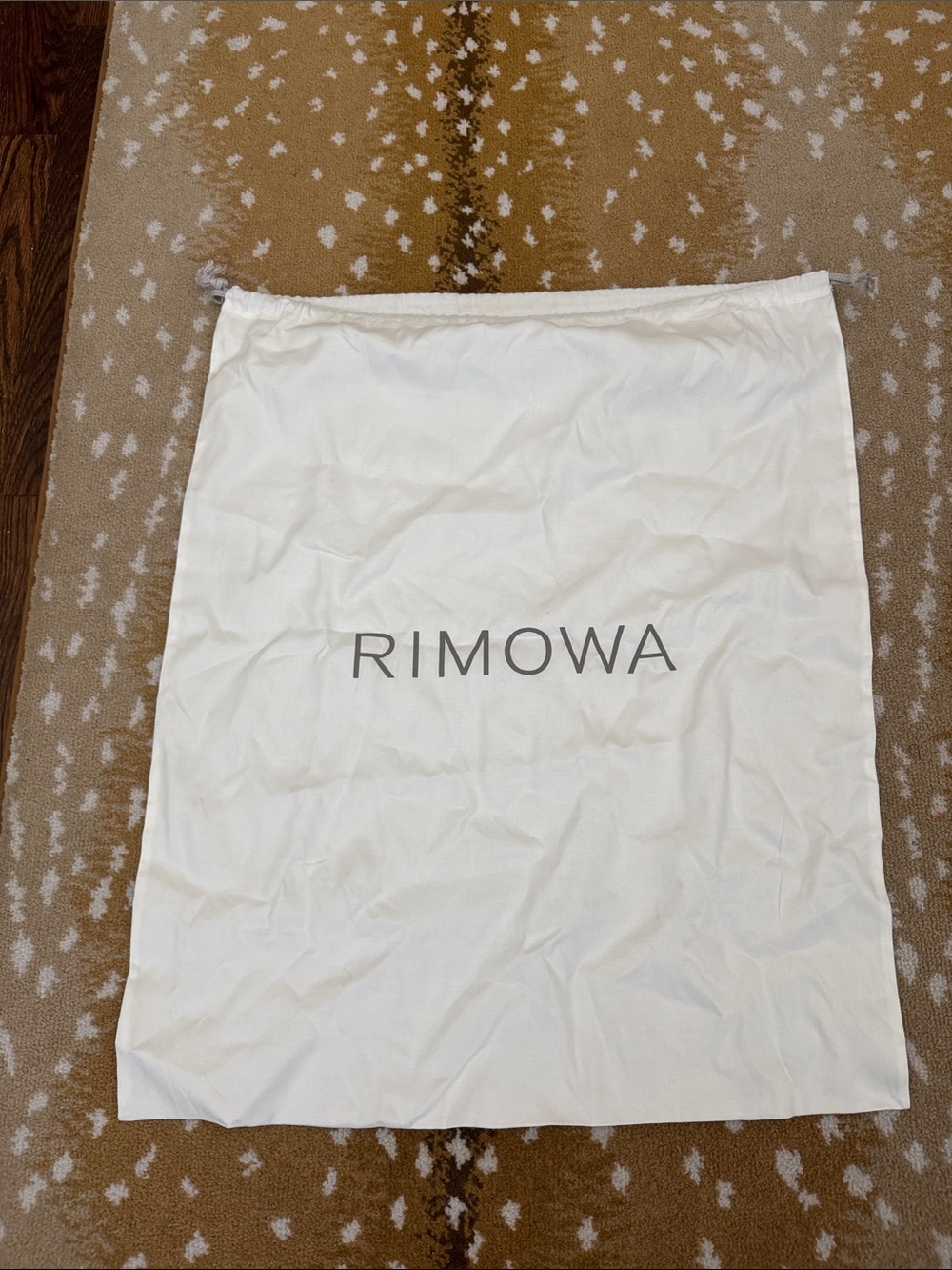 RIMOWA White Logo Drawstring Dust Bag for Travel Carry On Luggage size